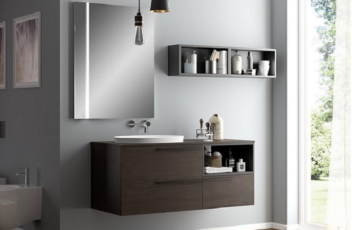 Mẫu tủ lavabo âm bàn